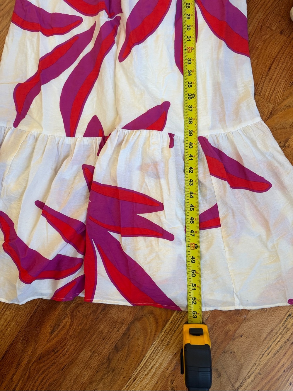 Nine West white Maxi Dress with Fuchsia Leaf Print - Picture 11 of 11